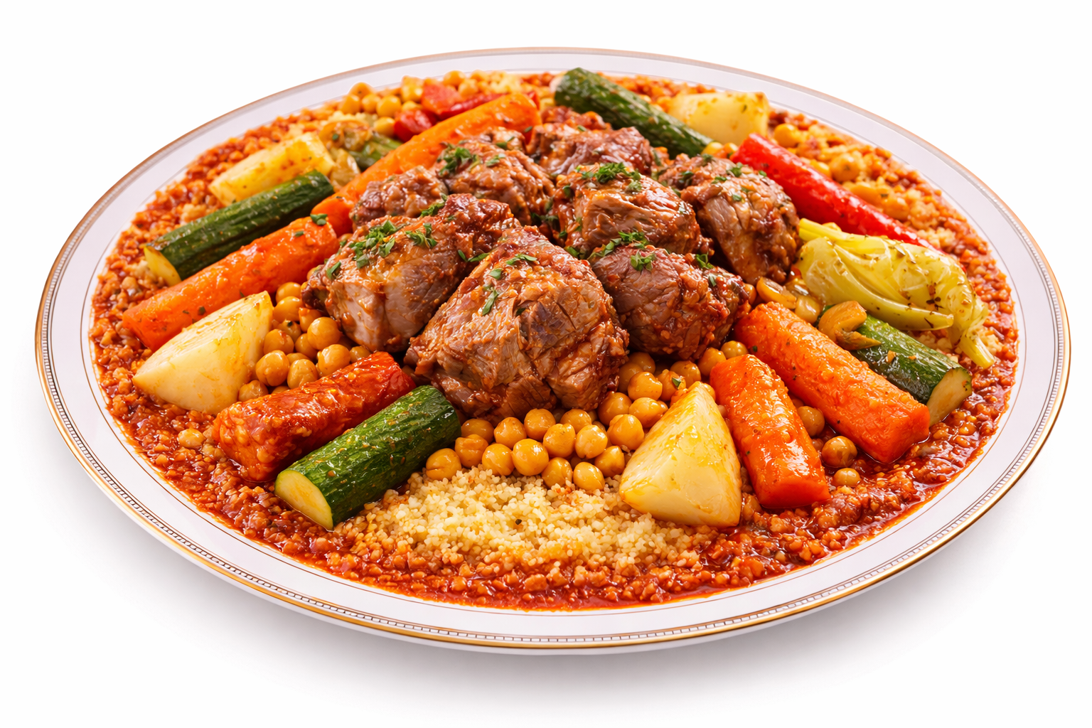 Couscous épaule d'agneau et légumes