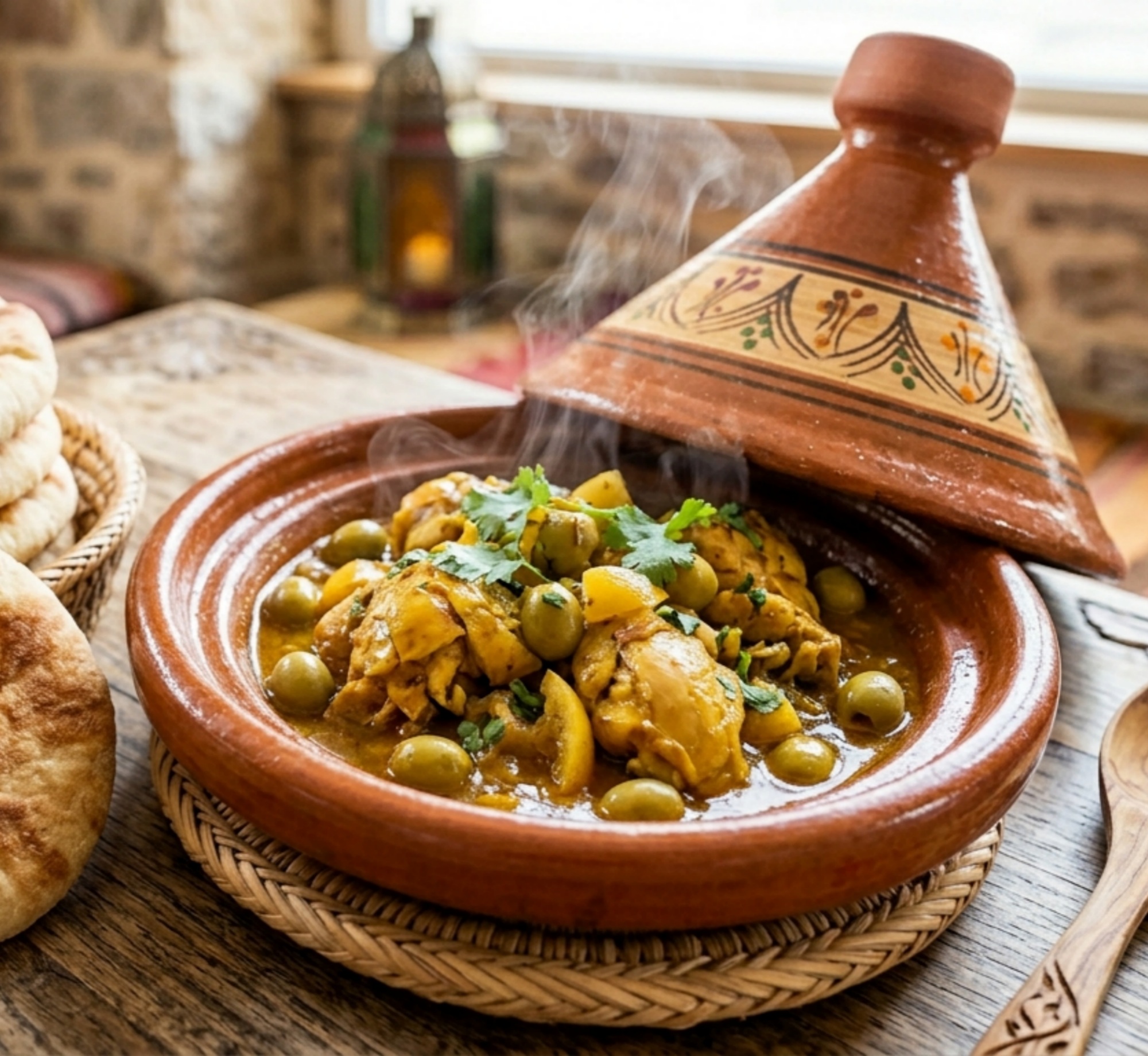 Tajine au poulet et aux olives